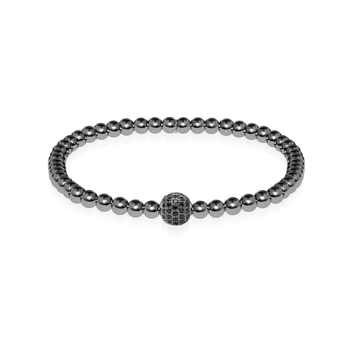 Glamourös | Rotguss | Schwarze Zirkonia-Kristalle | Ausdrucksarmband
